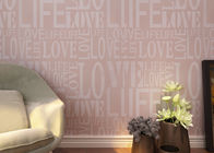 비 길쌈된 빨 수 있는 벽지 자주색 색깔 사랑 영국 편지는 Wallpaper
