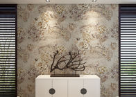 레트로 유리 돋을새김된 비닐 벽지, 밝은 자주색 꽃 본 벽지