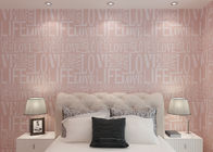 영국 편지의, 분홍색의 및 백색에 의하여 모방되는 벽지를 가진 Eco- 친절한 비 길쌈된 벽지