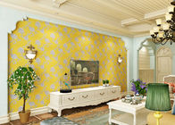 거실, 주문을 받아서 만들어지는 크기를 위해 빨 수 있는 현대 노란 색깔 비 길쌈된 벽지