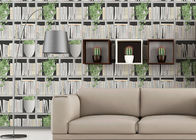 집으로 3D를 인쇄하는 녹색 식물 및 책은 다방을 위한 현대 간결한 작풍을 Wallpaper