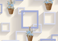 꽃과 사각 인쇄의 바구니를 가진 3D 방습 짠것이 아닌 가정 벽지