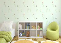 비 길쌈된 Eco 친절한 아이 침실 벽지 나비 및 녹색 식물 본