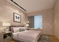 침실을 위한 방습 돋을새김된 비닐 벽지 분홍색 격자 무늬 본